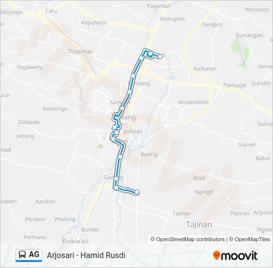 AG Bus Line Map