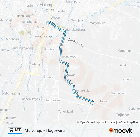 MT Bus Line Map