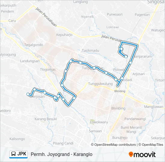 JPK Bus Line Map