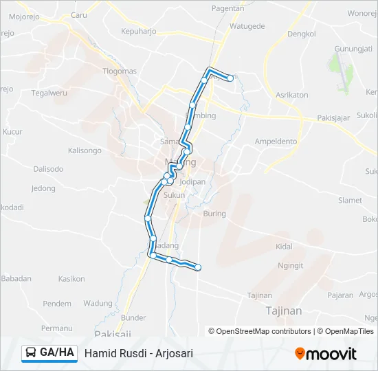 GA/HA Bus Line Map