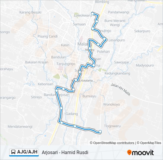 AJG/AJH bus Line Map