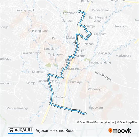 AJG/AJH Bus Line Map