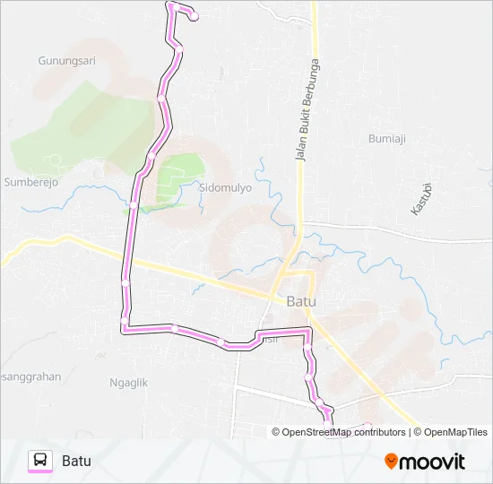 BATU-GUNUNG SARI Bus Line Map