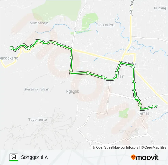 BATU-SONGGORITI A Bus Line Map