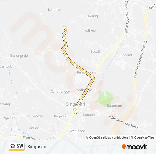SW Bus Line Map