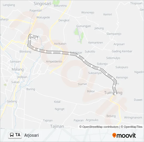 TA Bus Line Map