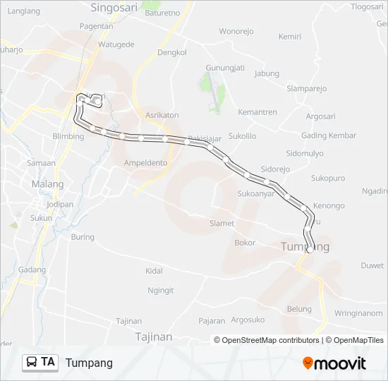 TA Bus Line Map