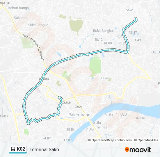 K02 Bus Line Map