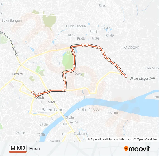 K03 Bus Line Map