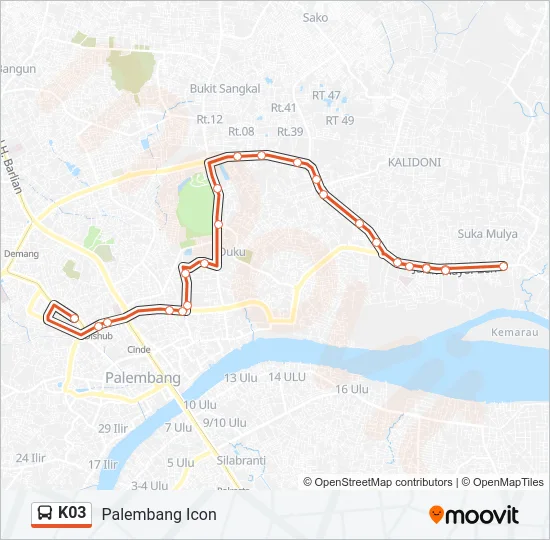 K03 Bus Line Map