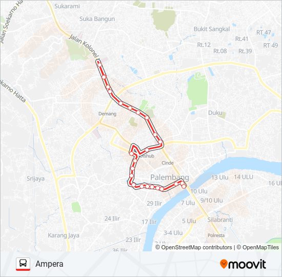 AMPERA - KM 5 bus Line Map