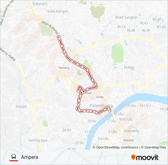 AMPERA - KM 5 Bus Line Map
