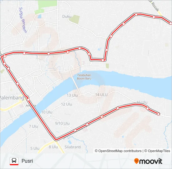 PLAJU - PUSRI Bus Line Map