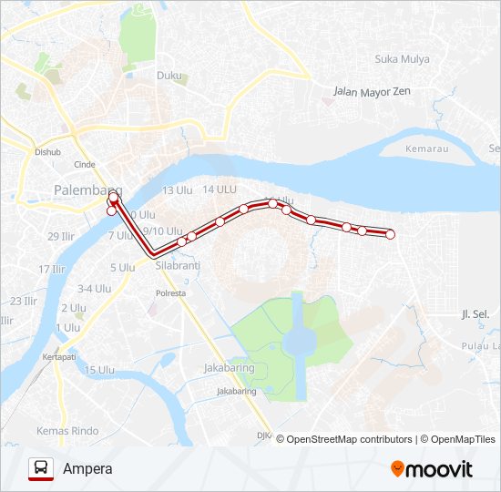 AMPERA - PLAJU bus Line Map