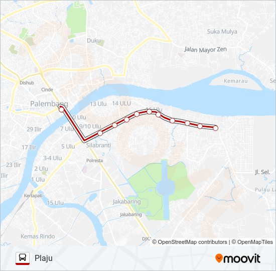 AMPERA - PLAJU bus Line Map