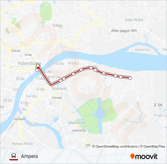 AMPERA - PLAJU Bus Line Map