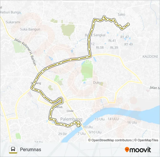 AMPERA - PERUMNAS Bus Line Map