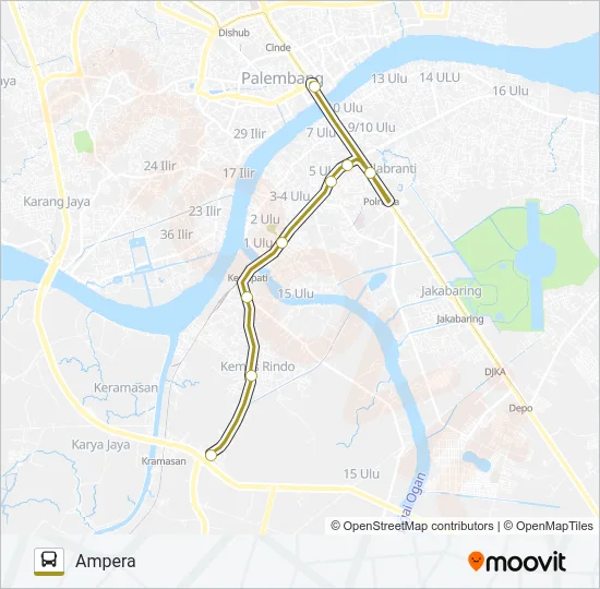 AMPERA - KARYA JAYA Bus Line Map
