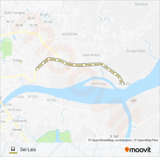 LEMABANG - SEI LAIS Bus Line Map
