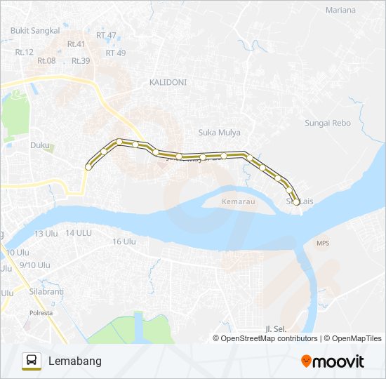 LEMABANG - SEI LAIS bus Line Map