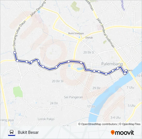 AMPERA - BUKIT BESAR Bus Line Map