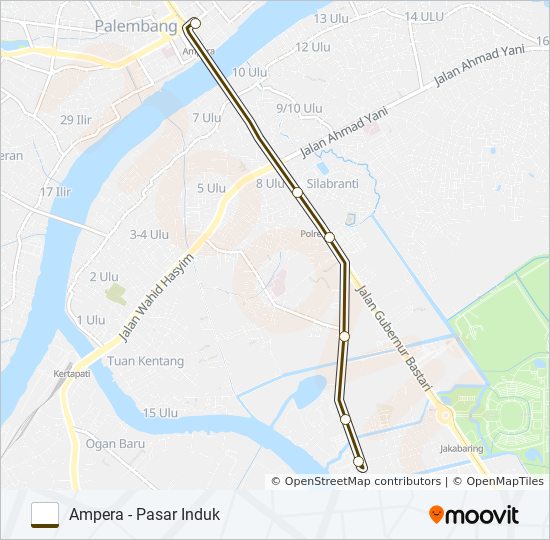 AMPERA - PASAR INDUK bus Line Map