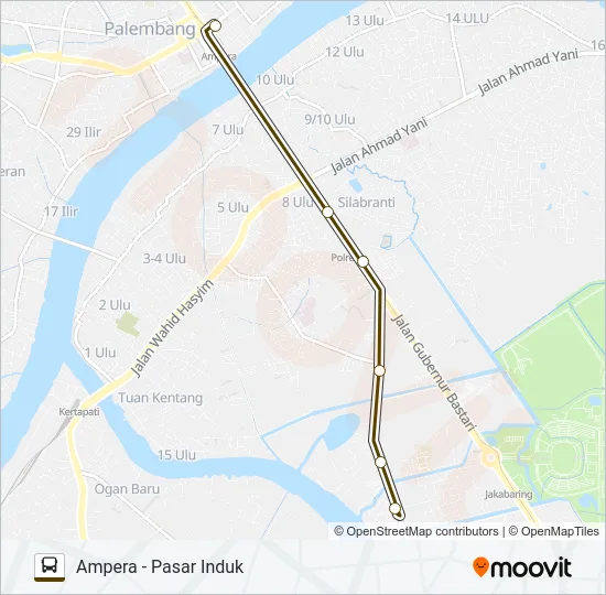 AMPERA - PASAR INDUK Bus Line Map