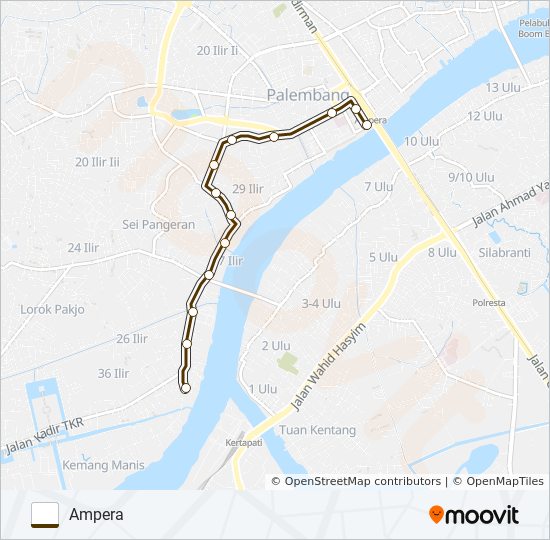 AMPERA - TG. BUNTUNG bus Line Map