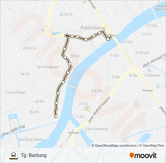 AMPERA - TG. BUNTUNG Bus Line Map