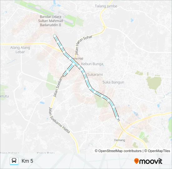 KM 5 - TALANG BETUTU Bus Line Map