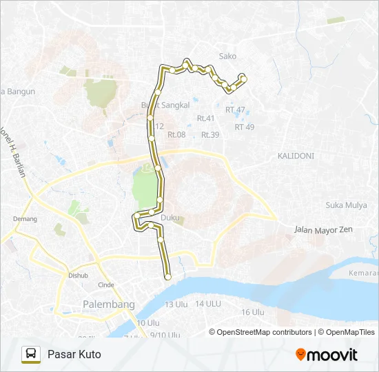 PASAR KUTO - PERUMNAS Bus Line Map