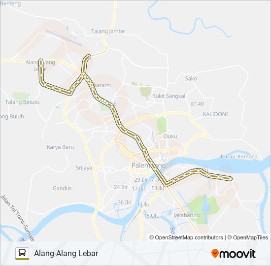 PLAJU - ALANG-ALANG LEBAR bus Line Map