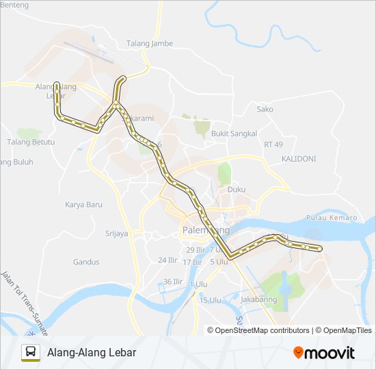 PLAJU - ALANG-ALANG LEBAR bis Peta Jalur