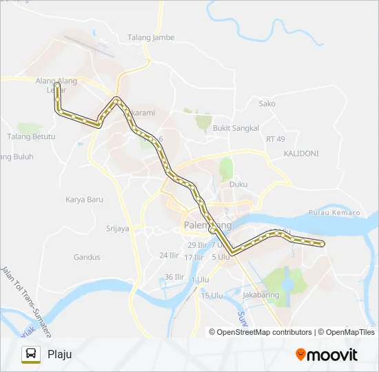 PLAJU - ALANG-ALANG LEBAR Bus Line Map