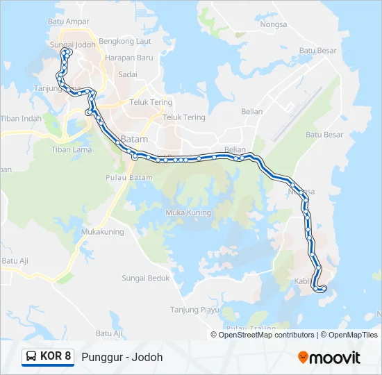 KOR 8 Bus Line Map