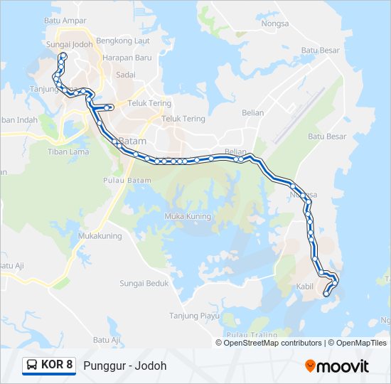 KOR 8 Bus Line Map