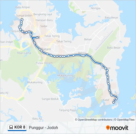 KOR 8 Bus Line Map