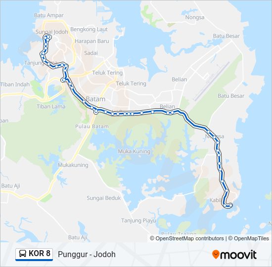 KOR 8 bus Line Map