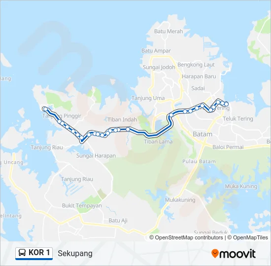 KOR 1 Bus Line Map