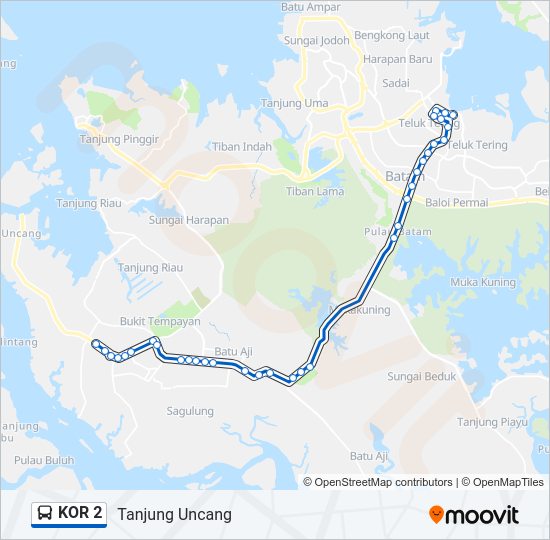 KOR 2 Bus Line Map