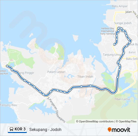 KOR 3 bus Line Map