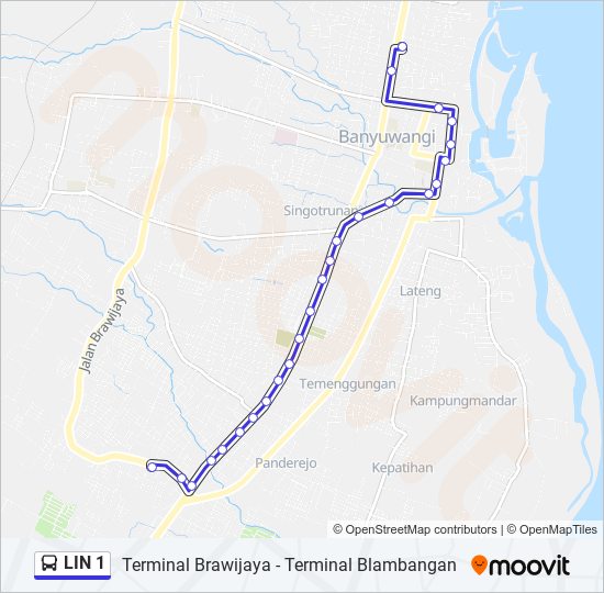 LIN 1 bus Line Map