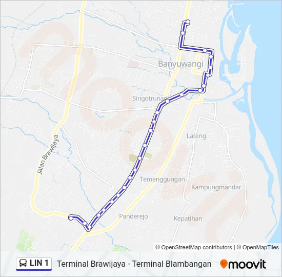 LIN 1 Bus Line Map