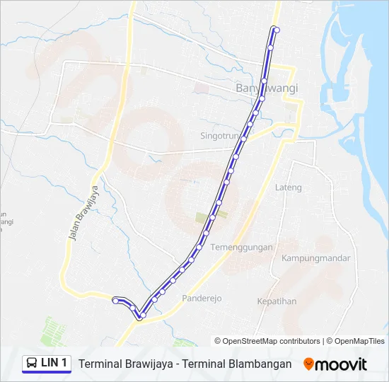 LIN 1 Bus Line Map
