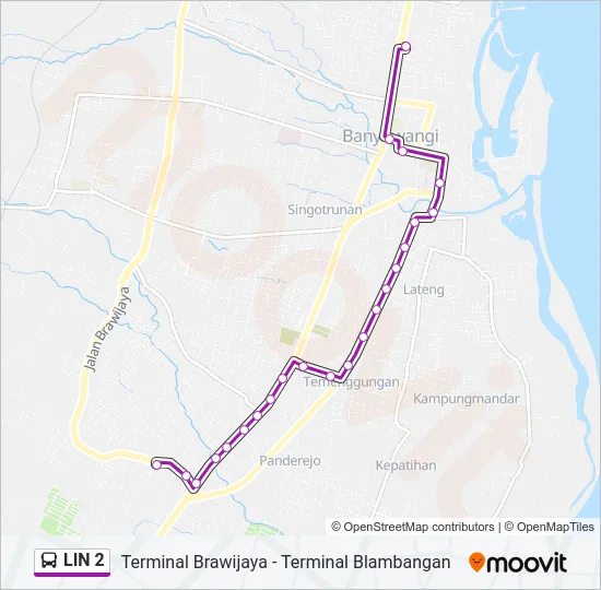 LIN 2 Bus Line Map