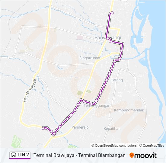 LIN 2 bus Line Map