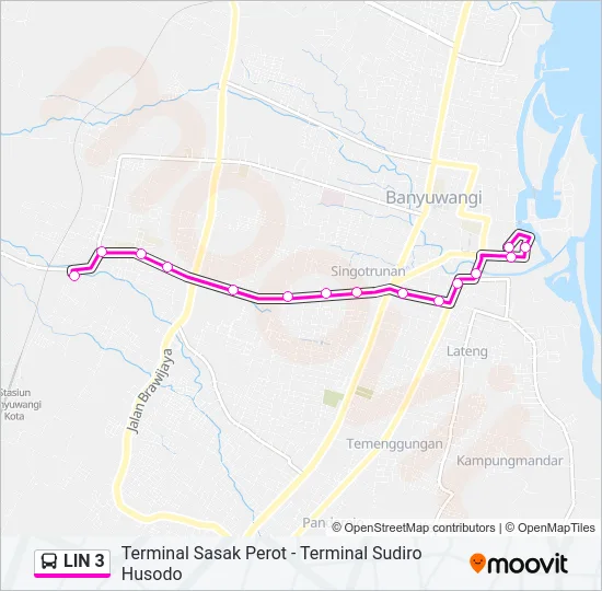 LIN 3 Bus Line Map