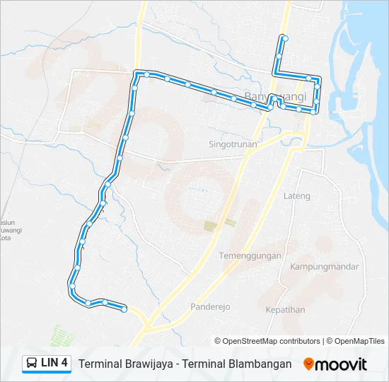 LIN 4 Bus Line Map