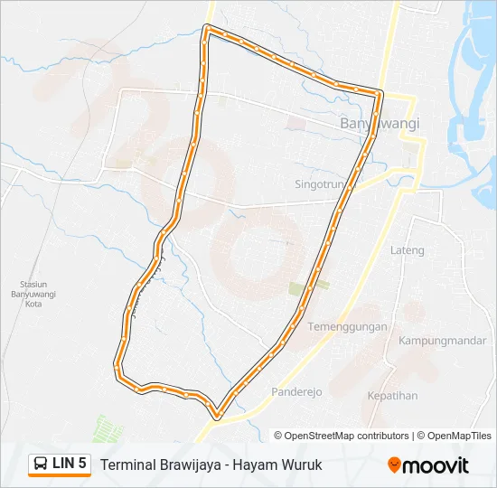 LIN 5 Bus Line Map