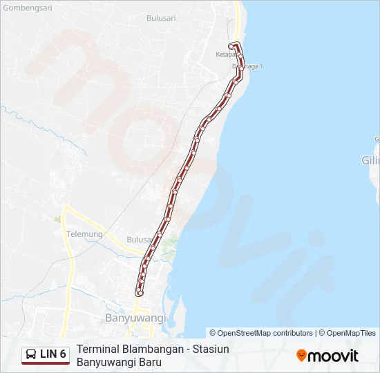 LIN 6 Bus Line Map